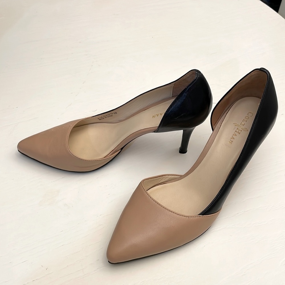 Cole Haan Black and Tan Heels (Size 6)
